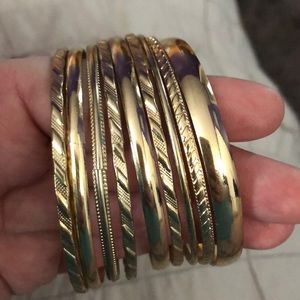 Gold stackable bracelets